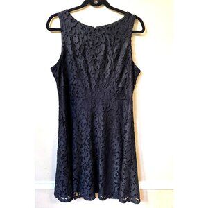 Apt 9 Womens Size 16 Black Sleeveless Lace Overlay Fit Flare‎ Dress LBD Cocktail